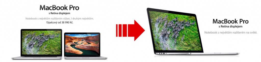 Změna sloganu MacBook Pro s Retina displejem
