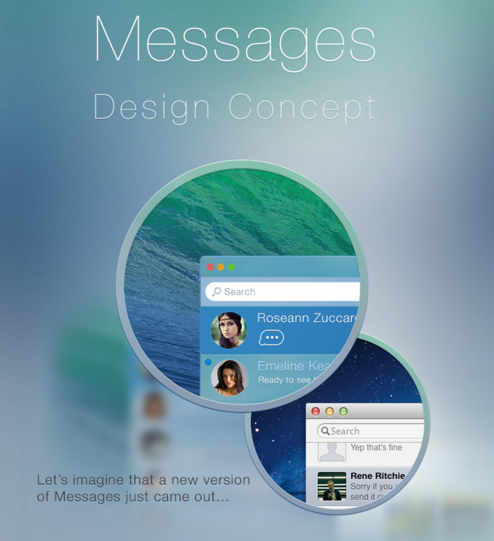 Koncept iMessages Zprávy v OS X