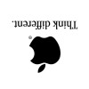 apple logo obrácené obracene icon vtip