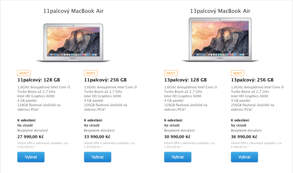 MacBook Air na Apple Online Store