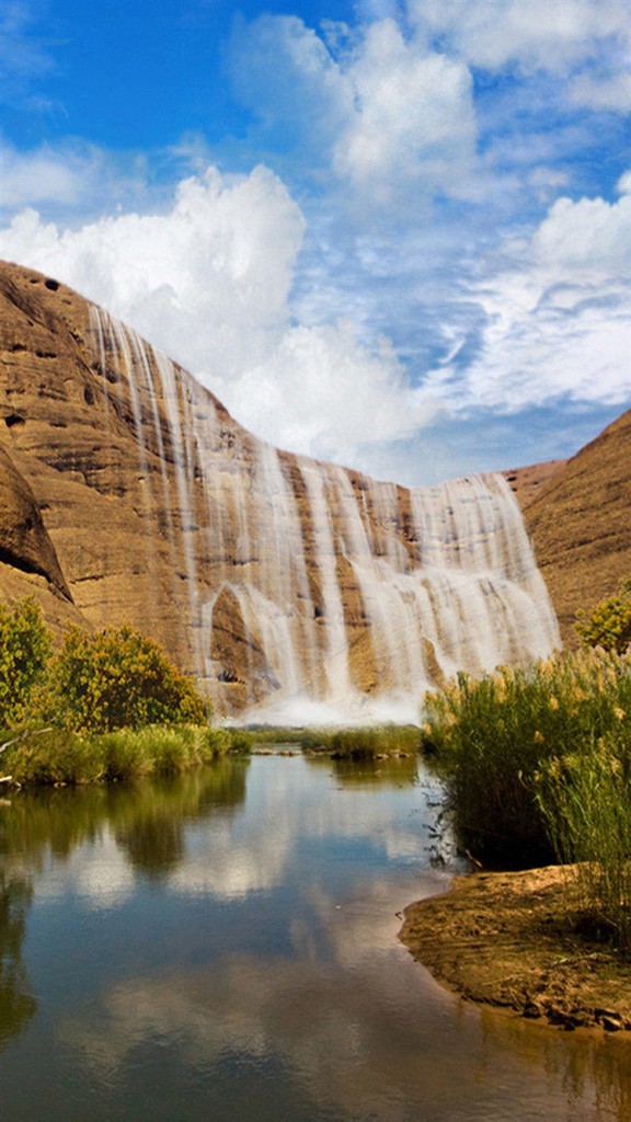 Nature-Rock-Waterfall-iPhone-6-wallpaper-ilikewallpaper_com_750