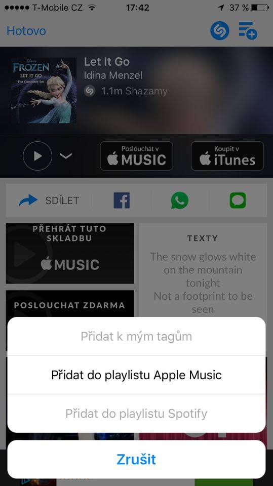 shazam cz apple music