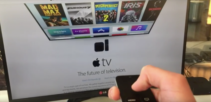 Detailní pohled na Apple TV Remote App