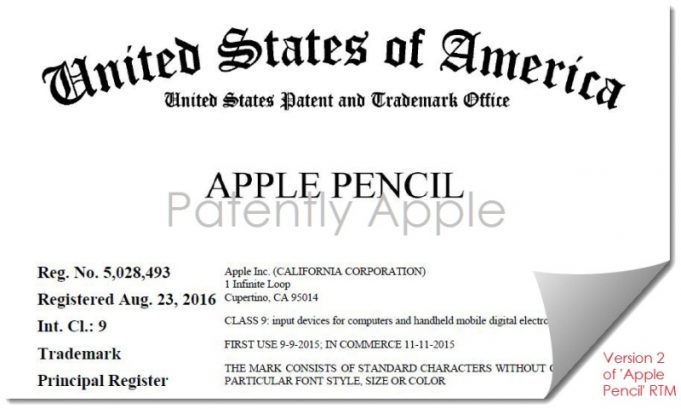 Apple získal ochranné známky pro Apple Pencil