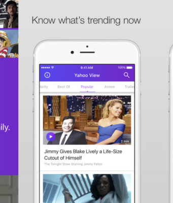 Nová iOS aplikace Yahoo View plná streamu a archivu