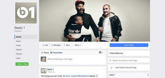 Apple spustil Facebookovou stránku rádia Beats 1