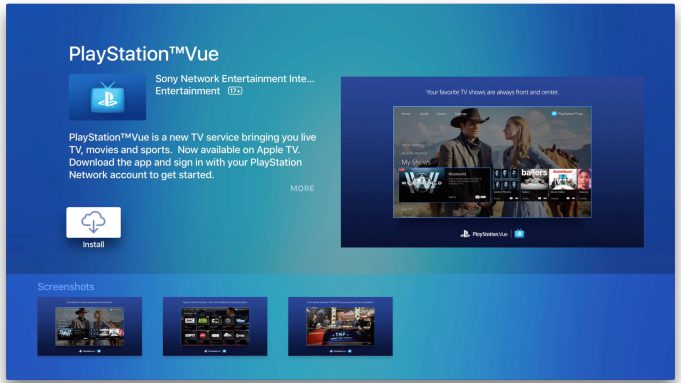 Sony vydalo aplikaci PlayStation Vue pro Apple TV