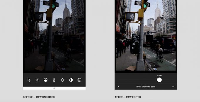 Aplikace VSCO pro iOS nabízí plnou podporu pro formát RAW