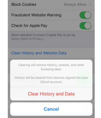 iCloud tajně ukládání smazanou historii Safari