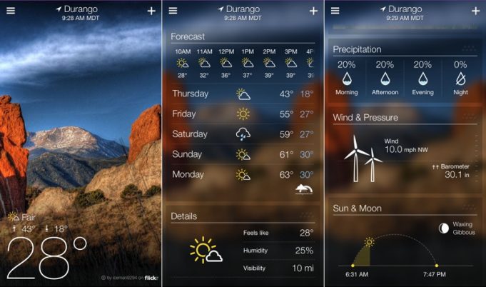 Aktualizace aplikace Yahoo Weather přináší živé video