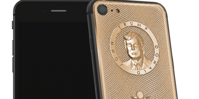 Zlatý iPhone 7 s Donaldem Trumpem za 165.000,- Kč