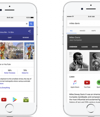 Google nyní zobrazuje odkazy na Spotify, Apple Music a YouTube při vyhledávání na iOS