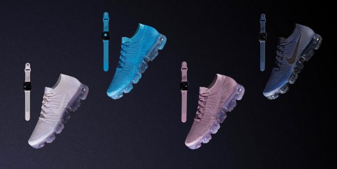 Nike začal prodávat barevné pásky na Apple Watch podle bot Air VaporMax Flyknit