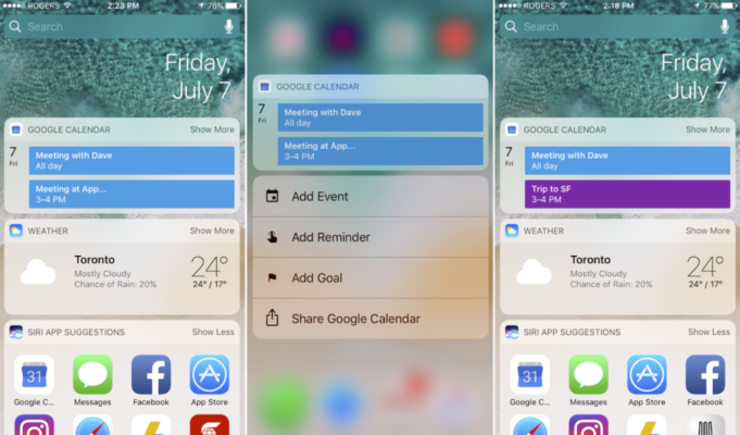 Google Calendar pro iOS se dočkal nového widgetu
