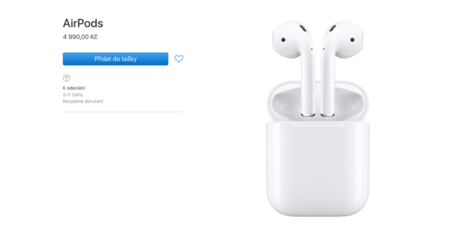 AirPods mají nově dostupnost 2-3 týdny!
