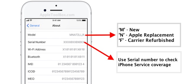 iphone model number check refurbished