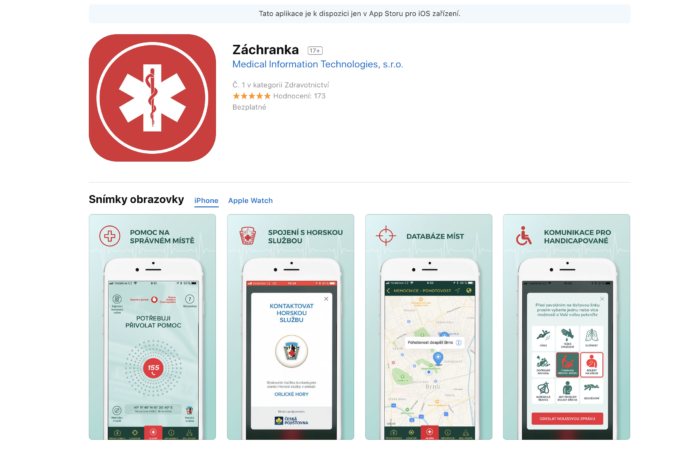Aplikace Záchranka a Horská služba ČR spojily své síly