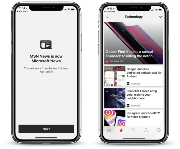 Microsoft vydává novou verzi Microsoft News pro iOS
