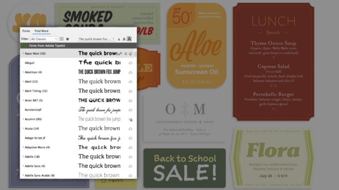 Adobe rozšiřuje přístup k fontům do Creative Cloudu, InDesignu a Illustratoru