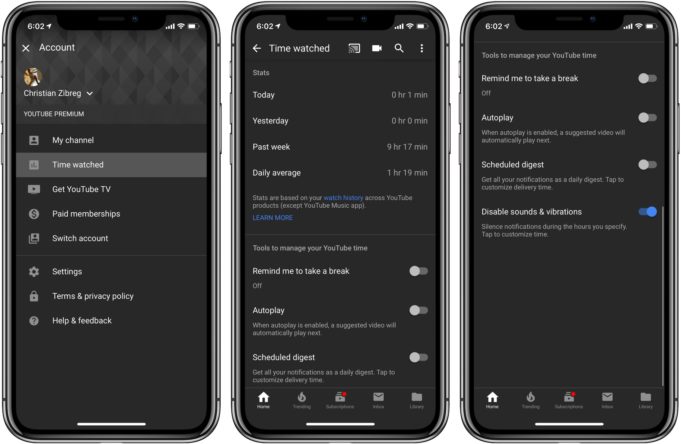 YouTube představil sadu nástrojů, která vám pomůže hlídat čas, který v aplikaci trávíte