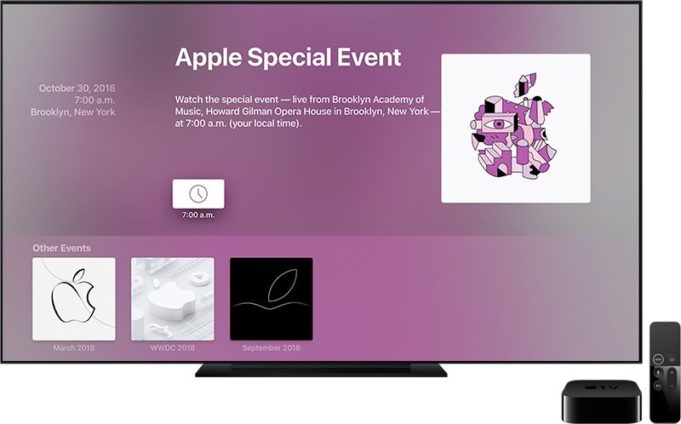 Apple aktualizoval Apple Special Eventu aplikaci pro Apple TV