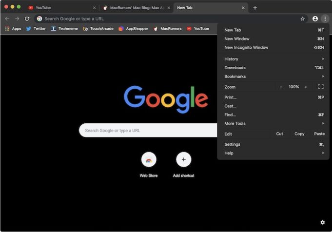Tmavý režim pro prohlížeč Google Chrome by měl být k dispozici začátkem roku 2019