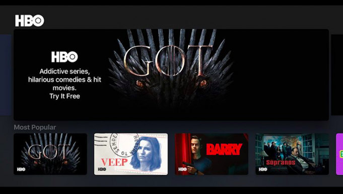V beta verzích iOS 12.3 a tvOS 12.3 byla přidána do služby Apple TV Channels HBO a další