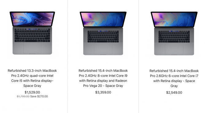 Apple začal prodávat repasované MacBooky Pro 2019