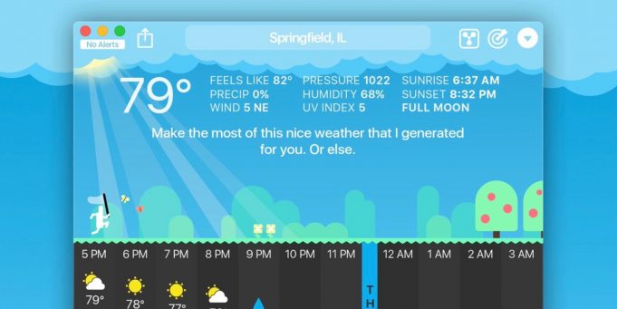 Aplikace předpovědi počasí Carrot Weather byla aktualizována pro MacOS Catalina