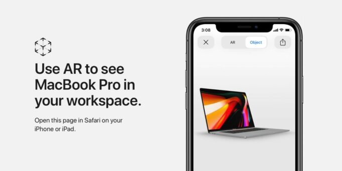 Podívejte se na nový 16palcový MacBook Pro pomocí rozšířené reality
