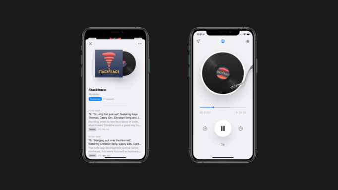 Cosmicast je retro aplikace pro přehrávání podcastů