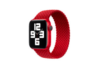 Pletený navlékací řemínek a navlékací řemínek v barvě PRODUCT (RED) je nyní k dispozici