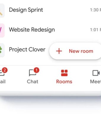 Aplikace Gmail nyní obsahuje dvě nové funkce chatové zprávy a skupinové místnosti