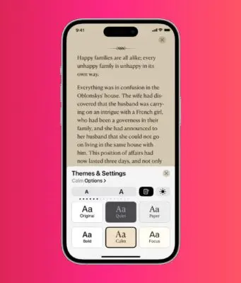 Návod – Jak používat motivy v aplikaci Knihy na iPhonu a iPadu