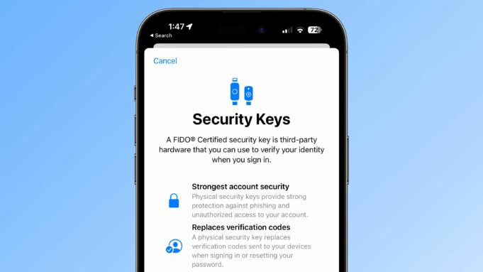 iOS 16.3, iPadOS 16.3 a macOS Ventura 13.2 obsahují podporu fyzických bezpečnostních klíčů