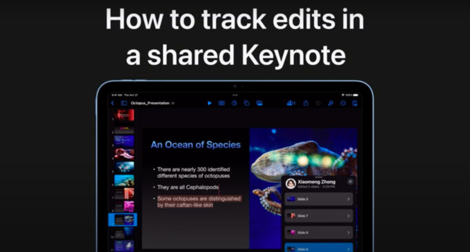 Apple návody – Jak zkontrolovat úpravy ve sdíleném projektu Keynote