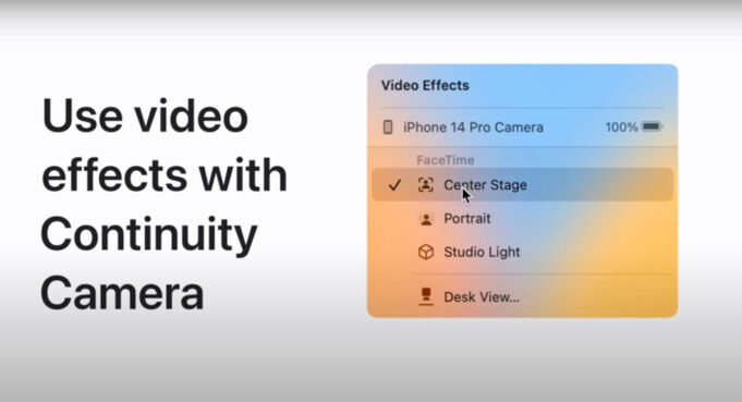 Apple návody – Jak používat video efekty s Continuity Camera na iPhonu a Macu