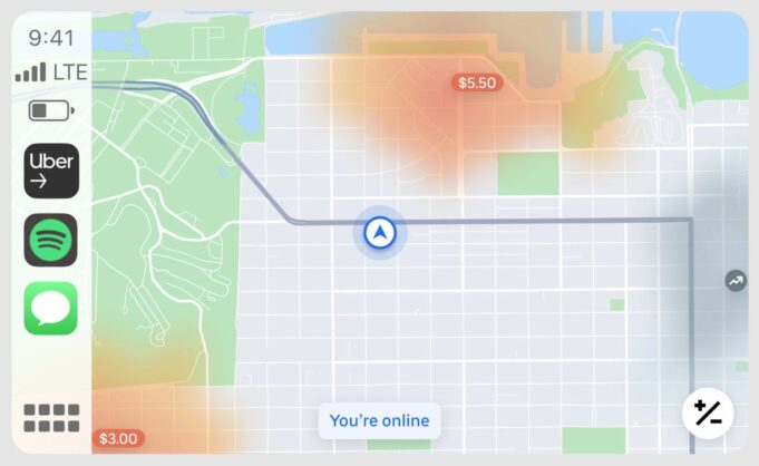 Uber přidává podporu CarPlay do své aplikace pro řidiče