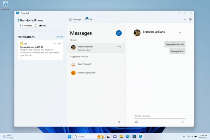 Microsoft dokončil zavedení podpory iMessage v aplikaci Phone Link pro Windows 11