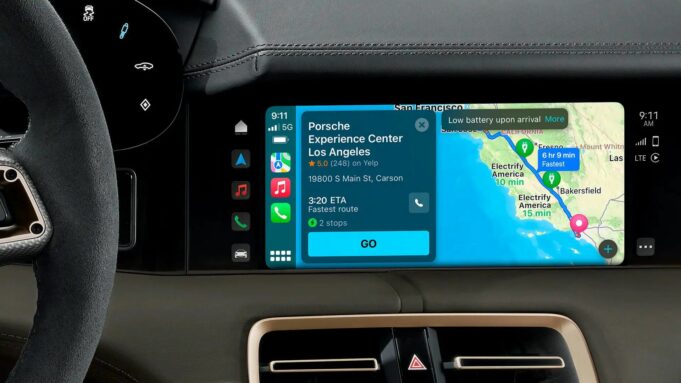Porsche dnes oznámil, že modely Taycan budou podporovat funkci Apple Maps EV v CarPlay