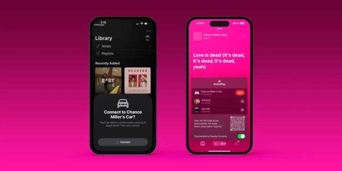 SharePlay pro Apple Music v CarPlay funguje, i když druhá osoba nemá předplatné Apple Music