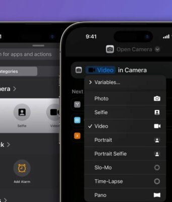 iOS 17 umožňuje vytvářet zkratky pro otevření konkrétních režimů aplikace Fotoaparát