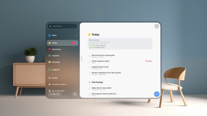 Společnost Cultured Code vydala aplikaci Things 3 pro Vision Pro