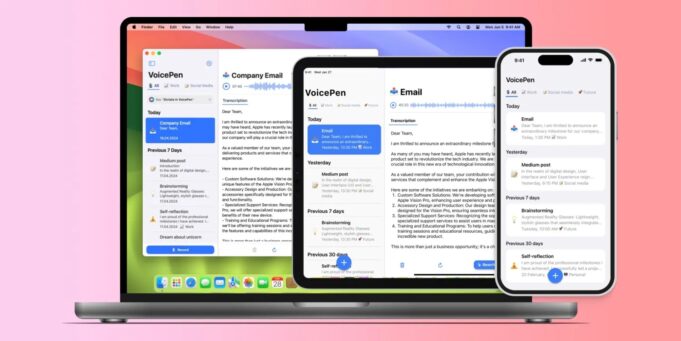 Aplikace VoicePen: Přepisujte přednášky, schůzky i videa přímo na iPhonu nebo Macu