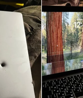 MacBook Air s čipem M1 zastavil úlomek dělostřeleckého granátu – a přesto dál funguje