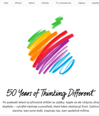 Apple oslavuje 50. výročí animovanou úvodní stránkou