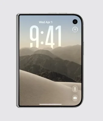 iPhone Duo využívá displej s matnou nanotexturou, která má omezit odlesky a minimalizovat viditelnost ohybu